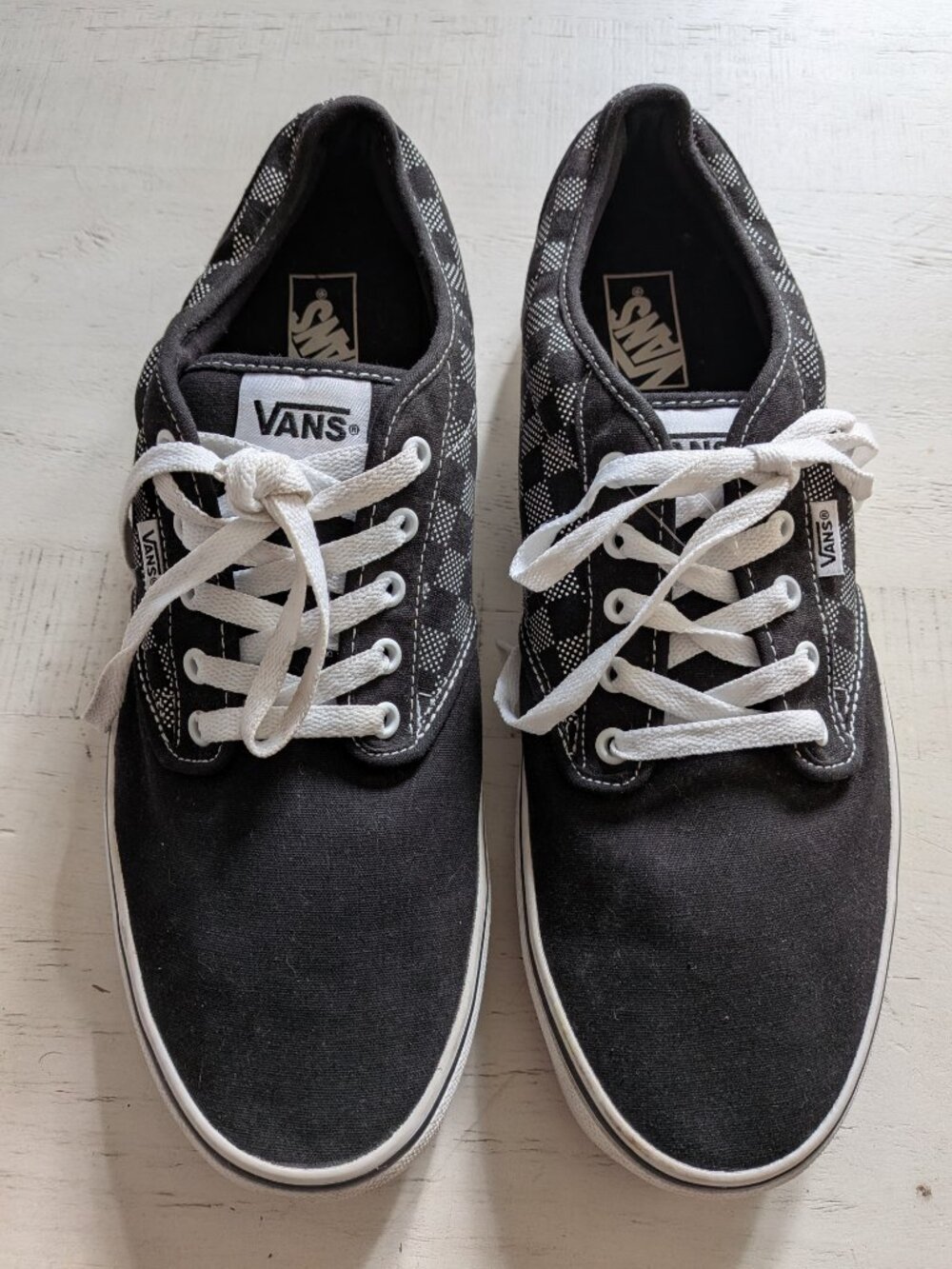 Vans Atwood Black White Checkered Skater Shoes Sneakers Men's Size 14 - Picture 4 of 11